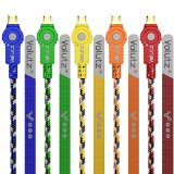 Volutz Micro USB Cable Pack of 5 65ft 2m Turbo Fast Nylon-Jacketed and Abuse-Friendly for Samsung Nexus LG Motorola Android Smartphone and More Micro Cable - Cableogy Series