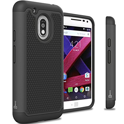 Moto G4 Play Case, Moto G Play (4th Gen.) case CoverON® [HexaGuard Series] Slim Hybrid Hard Phone Cover Case for Motorola Moto G4 Play / Moto G Play (4th Gen.)- Black