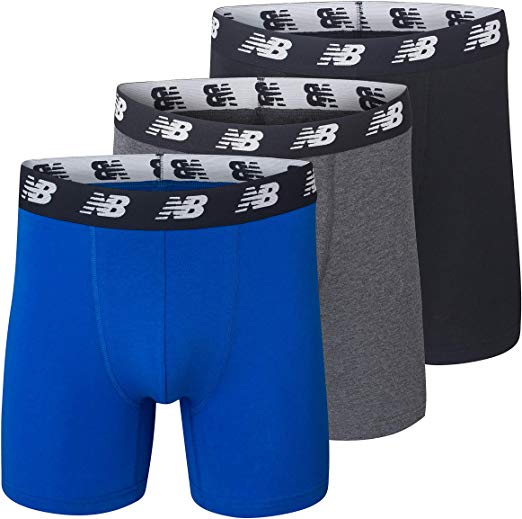 New Balance Men's No-Fly Cotton Performance Boxer Briefs (3 Pack)