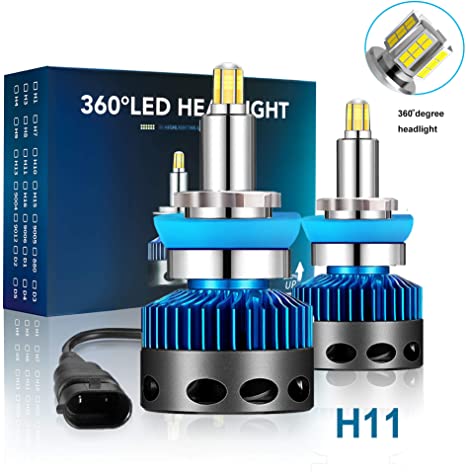 H11/H8/H9 LED Headlight Bulbs, 360° LED Headlights All-in-One Conversion Kit, 10000LM Super Bright LED Headlights 6500K Cool White Low Beam Fog Light, CSP Chips Fog Headlamps, Plug and Play