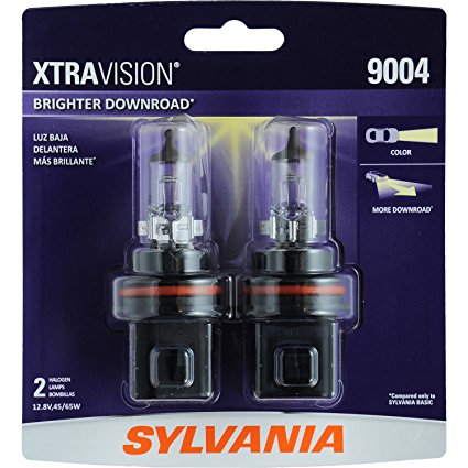 SYLVANIA 9004 XtraVision Halogen Headlight Bulb, (Contains 2 Bulbs)