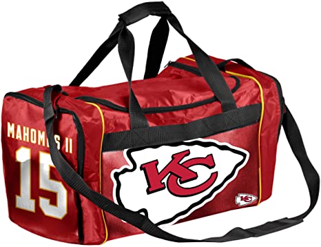 FOCO Kansas City Chiefs Official NFL Duffel Gym Bag - Patrick Mahomes #15