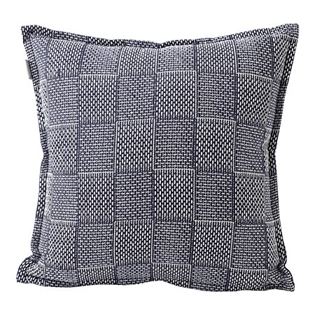 Hallmark Home Decorative Throw Pillow with Insert (16x16 inch) Navy and White Embroidered Pattern