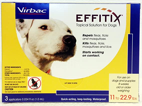 Virbac Effitix Flea/Tick Topical Solution, Small Dog, 3 Count