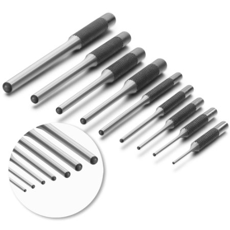 JawayTool 9 Pieces Bolt Catch Roll Pin Punch Set Tool Kit - Lifetime Warranty