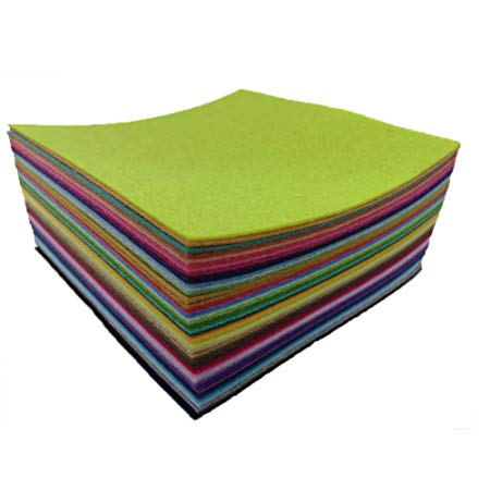 flic-flac 54pcs Felt Fabric Sheet Assorted Color Felt Pack DIY Craft Squares Nonwoven (15cm15cm)