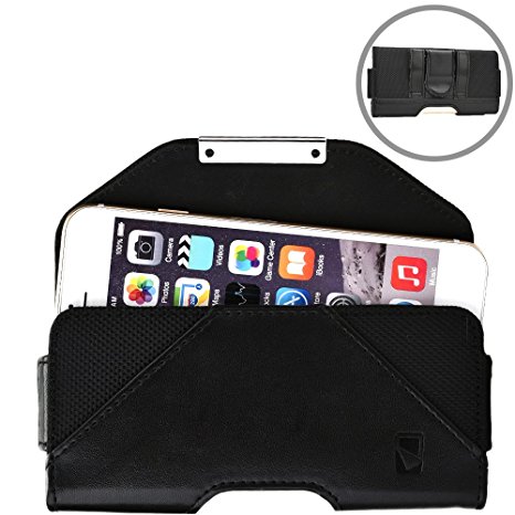 Cooper Cases(TM) Belt Mate Universal Apple iPhone 4/4s/5/5c/5s/6 Phone Wallet Case in Black w/ Magnetic Clip-on Belt Loop Fastener