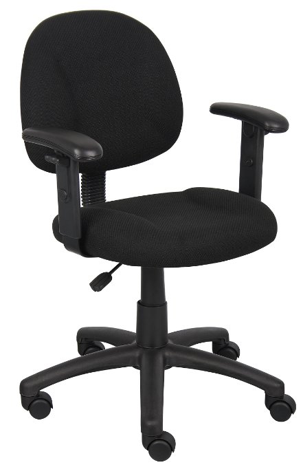 Boss Fabric Deluxe Posture Task Chair with Arms, Black
