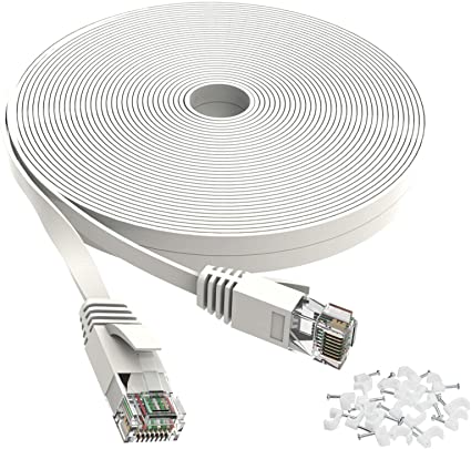 Jadaol Cat 6 Ethernet Cable 15 ft White - Internet Network Lan patch cord – faster than Cat5e/Cat5, High Speed Computer wire for Router, PS4, Xbox