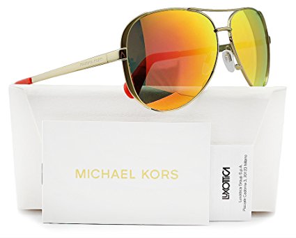 Michael Kors MK5004 Chelsea Aviator Sunglasses Gold w/Orange Mirror (1014/6Q) MK 5004 10146Q 59mm Authentic