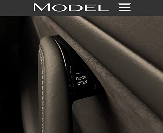 Tesla Model 3 'Door Open' Button Decal/Label/Sticker Set
