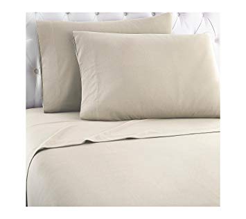 Shavel Home Products Micro Flannel Sheet Set, Queen, Taupe