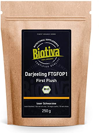 Darjeeling First Flush Organic 250g - Top Organic Black Tea- Packed in Germany (DE-ECO-005) - Vegan - Loose Leaves