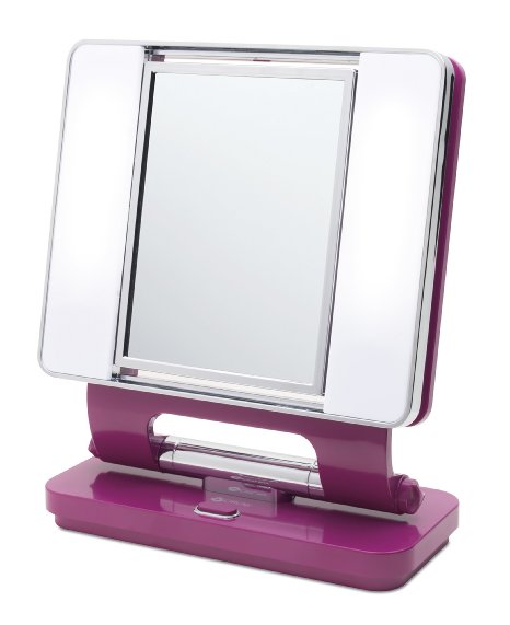 Ott-lite Natural Daylight Makeup Mirror, Purple/Chrome (26 Watt)