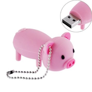 8GB USB Flash Drive Rubber Piggy Pig Shaped 8G Memory Stick USB 2.0 U Disk - Pink