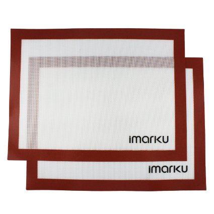 Imarku Silicone Baking Mat Set of 2,Non-Stick,Heat Resistant, Durable Bakeware ,Ideal for Macaron/Pastry/Cookie/Bun/Bread Making - (11 5/8" x 16 1/2")