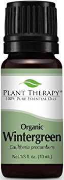 Plant Therapy USDA Certified Organic Wintergreen Essential Oil. 100% Pure, Undiluted, Therapeutic Grade. 10 ml (1/3 oz).