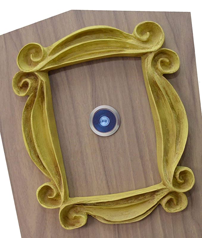 LaRetrotienda - FRIENDS tv show VINTAGE STYLE yellow peephole frame Monica's door. Handmade.