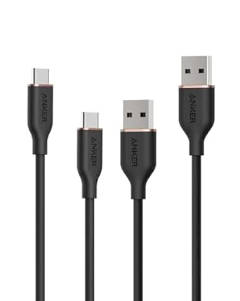 Anker Neat Cable, USB A to USB C Cable (3ft, 2Pack), Car Carplay Type C Charger, for iPhone 15, Samsung Galaxy S23 / S22, Note20 / 10 Series, HTC, and More (Cord Organizer Included, Midnight Black)