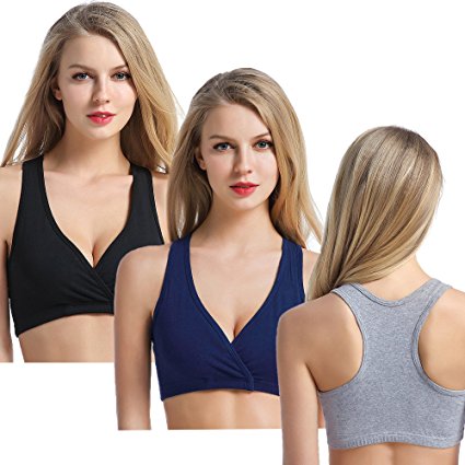 CAKYE 3PACK Racerback Maternity Nursing Bra For Sleep and Breastfeeding