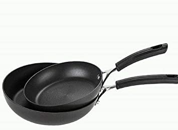 Circulon Origins frypan Twin Pack (20/24cm) – – Premium Non Stick Frying Pans – Hard Anodized Aluminium Cookware – Induction, Oven and Dishwasher Safe, 20&24cm, Black