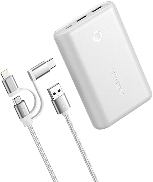 Poweradd 15000mAh Portable Charger High-Speed Charging Power Bank Dual Ports External Battery Compatible for iPhone11/11 Pro/X/XS/XR, iPad, iPod, Samsung, HUAWEI，Nintendo Switch and Tablets-White