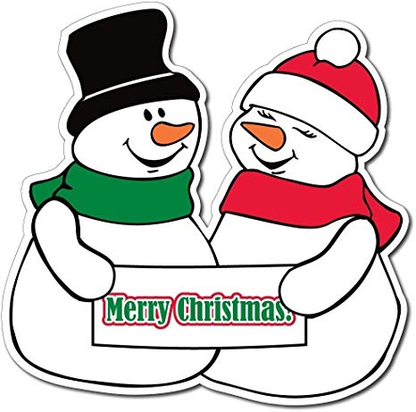 VictoryStore Yard Sign Outdoor Lawn Decorations - 21" x 21" Merry Christmas Snowman Lawn Display - Yard Sign Decoration