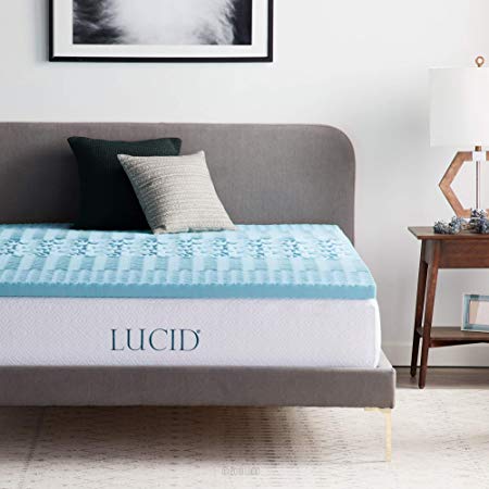 Lucid 2 inch 5 Zone Gel Memory Foam Mattress Topper - Twin