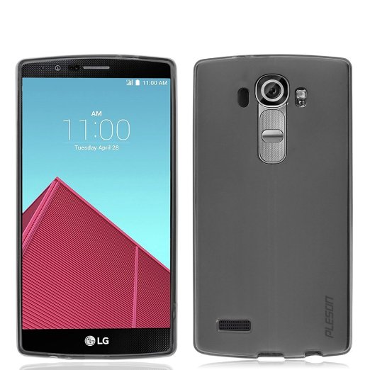 LG G4 Case PLESON Drop Protection LG G4 TPU Case Soft Touch Super Slim Flexible Bumper Case Bumper Case with Frosted Transparent Gray TPU Case for LG G4 Frosted Transparent Gray