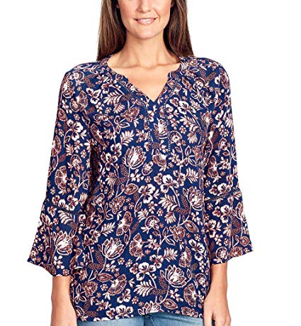 Gloria Vanderbilt Women's Nova Flutter Sleeve Blouse