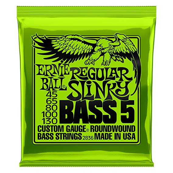 Ernie Ball 5-String Regular Slinky Nickel Wound Bass Set, .045 - .130