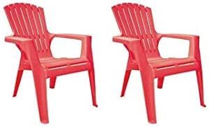 KIDS Red Plastic Adirondack Chair, Perfect Patio Chair, Red