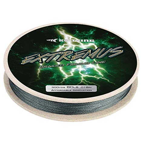 KastKing Extremus Braided Fishing Line, Highly Abrasion Resistant 4-Strand Braided Lines, Thin Diameter, Zero Stretch, Zero Memory, Easy Casting, Great Knot Strength, Color Fast