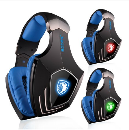 SADES A60 7.1 Surround Sound Wired Gaming Headset Headphone with Retractable Mic Vibration