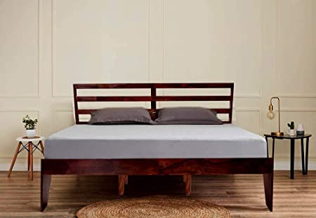 Wake-Up Nexus Sheesham Heart Wood King Size Bed Cot for Sleeping with Solid Strong Legs for Hotel and Home Use (78x72 inch)