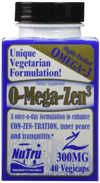 O-mega-zen 3. Highly Purified Omega 3. Vegetarien. Nutru, [40 veg. caps]
