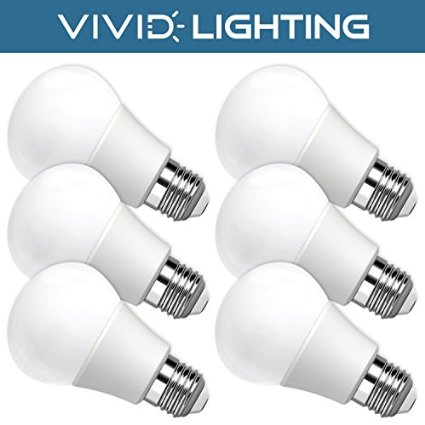 Vivid Lighting LED Bulbs 60 Watt Replacement 8W 800 Lumens 6 Pack Daylight 5000K Non-Dimmable