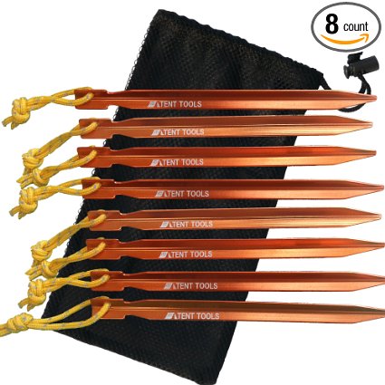 7075 Premium Aluminum Tent Stakes ✦ Ultralight Y Beam Design ✦ Heavy Duty Reflective Pull Cords ✦ Lifetime Warranty By Tent Tools