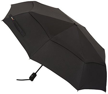AmazonBasics Automatic Travel Umbrella with Wind Vent, Black