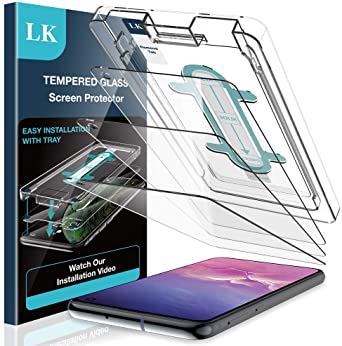 LK [3 Pack] Screen Protector for Samsung Galaxy S10e, Tempered Glass [Case Friendly] HD Clear 9H Hardness [Easy-Installation Tool]