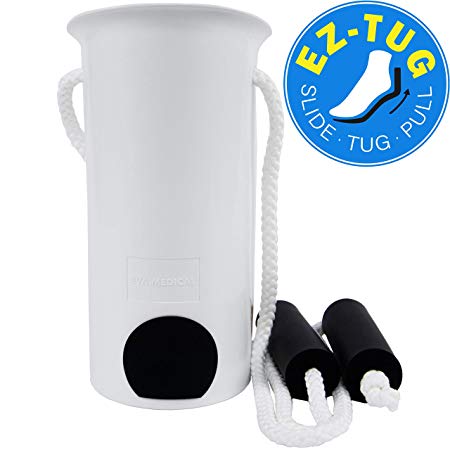 Eva Medical EZ-TUG Sock Aid Assist with Foam Grip Handles and Length Adjustable Cords