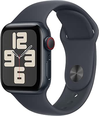 Apple Watch SE (2. Generation) GPS   Cellular 40 mm Smartwatch mit Aluminiumgehäuse in Mitternacht und Sportarmband in Mitternacht (S/M). Fitness und Schlaftracker, Unfallerkennung, Retina Display