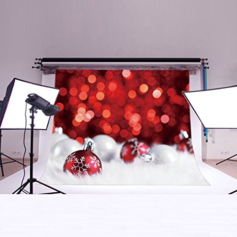 LB 7x5ft CHRISTMAS BALL Poly Fabric Photo Backdrops Customized Studio Background Studio Props SDJ60