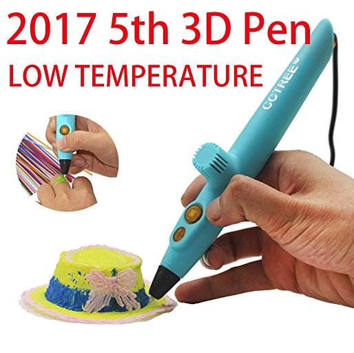 CCTREE Low Temperature 3D Pen for kids With USB Cable and 6 Rolls PCL Filament For Kids Art & Craft Making (Blue)