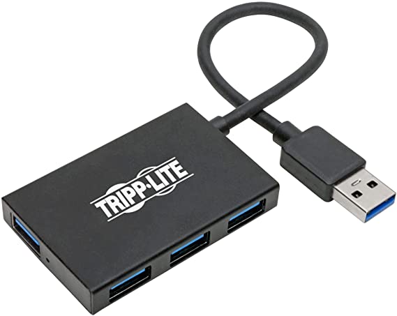 Tripp Lite 4-Port USB 3.0 Hub, Portable USB Splitter for USB charging and Data Transfer, 5 Gbps, Aluminum (U360-004-4A-AL)