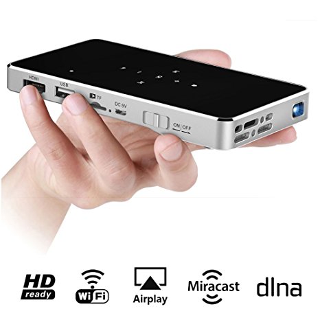 Mini Projector, iXunGo DLP Pico Video Projector Support 1080P HDMI IN & WiFi Wireless Connectivity with 120" Display in Portable Size for Home Entertainment & Business Presentation