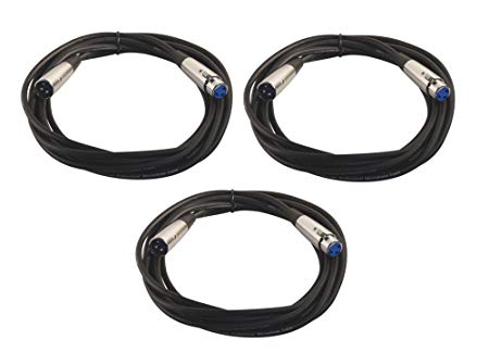 Three Pack Of Your Cable Store 15 Foot XLR 3P Male / Female Microphone Cables