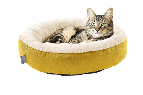 Love's cabin Round Donut Cat and Dog Cushion Bed, 20in Pet Bed For Cats or Small Dogs, Anti-Slip & Water-Resistant Bottom, Super Soft Durable Fabric Pet Supplies, Machine Washable Luxury Cat & Dog Bed