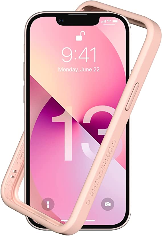 RhinoShield Bumper Case Compatible with [iPhone 13 Mini] | CrashGuard NX - Shock Absorbent Slim Design Protective Cover 3.5M / 11ft Drop Protection - Blush Pink