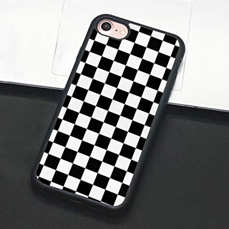 Checkerboard Phone Case for iPhone Xs Max XR X 8 Plus 7 Plus 8 7 6 6s 5s 5 se Hard Cover Grid Lattice Plaid Tartan Damier House Checkerboard Chessboard Checker Flag (iPhone 7/8,1)